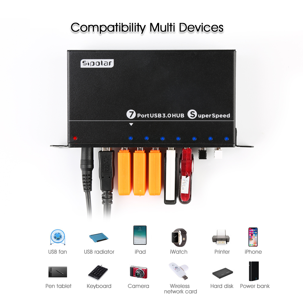 A-173 Industrial 7 Port USB 3. - огляд і ціна Usb Hub 7 Port